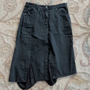 Blue Willi's A Life More Pleasant Y2K Grunge Asymmetrical Black Women's Skirt